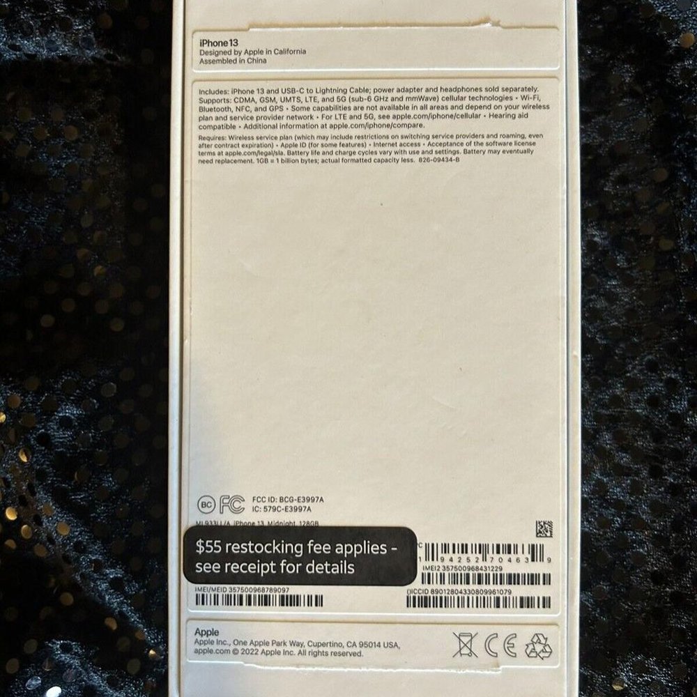 *EMPTY BOX ONLY* Apple iPhone 13 Box Black, High Quality! No scuffs or marks